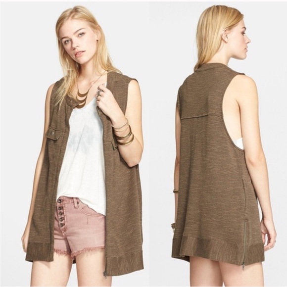 Free People Highway Zip Front Knit Vest
